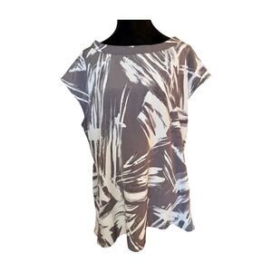 Simply Vera Wang Abstract Gray and White Women's Top